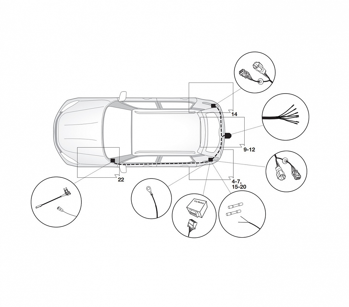 Электрика фаркопа Hak-System (7 pin) для Ssang Yong XLV 2016- 16320511 в 