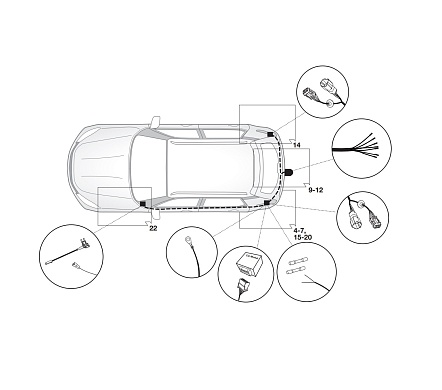 Электрика фаркопа Hak-System (7 pin) для Ssang Yong XLV 2016- 16320511 в 