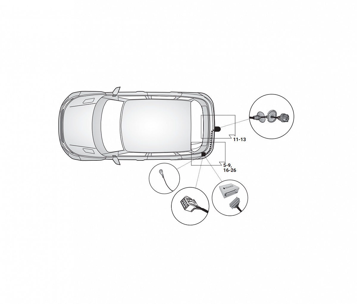 Электрика фаркопа Hak-System (7 pin) для Land Rover Discovery Sport 01/2021- 12500682 в 