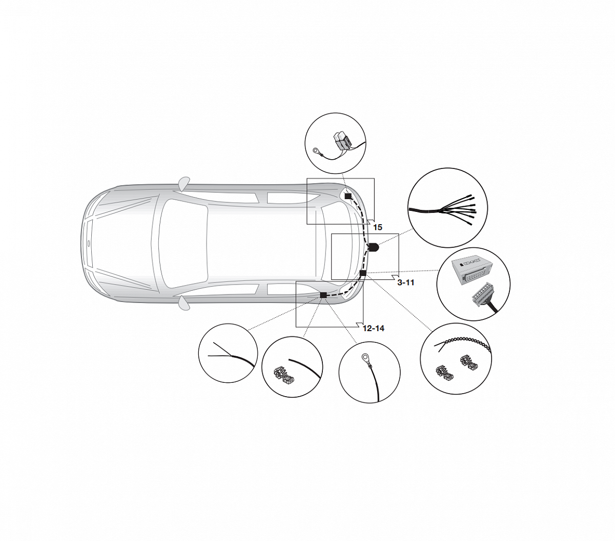 Электрика фаркопа Hak-System (7 pin) для Kia Niro 2016-2017 12100564 в 