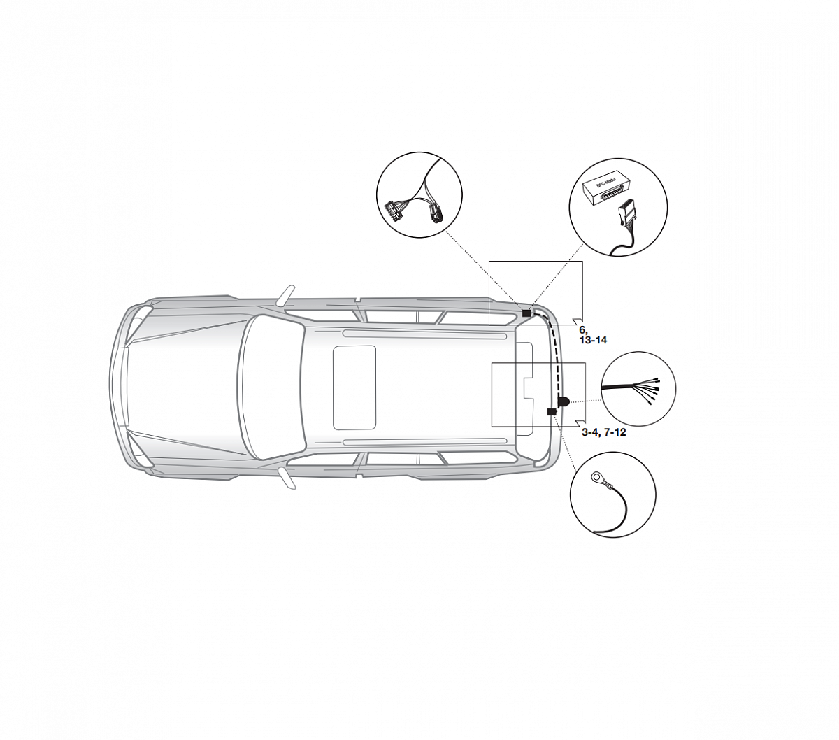 Электрика фаркопа Hak-System (7 pin) для Land Rover Range Rover 2002-2009 12190505 в 