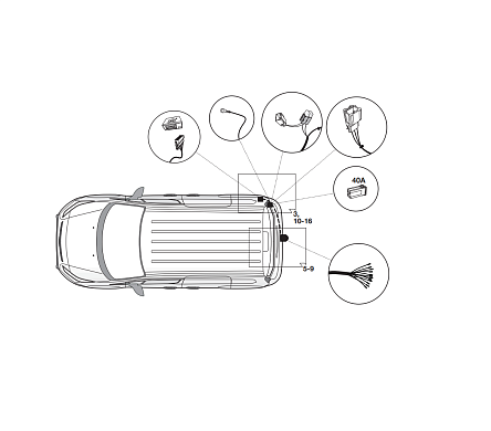 Электрика фаркопа Hak-System (13 pin) для Ford Transit Connect 2014- 21060530 в 