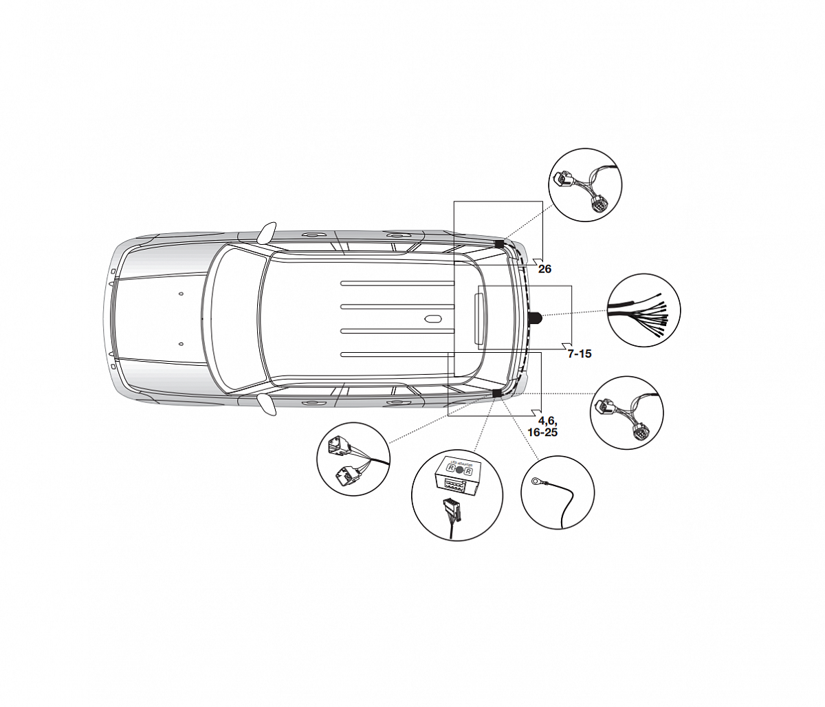 Электрика фаркопа Hak-System (13 pin) для Land Rover Range Rover Sport 2009-2011 21190515 в 