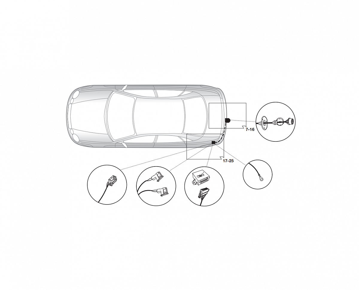 Электрика фаркопа Hak-System (13 pin) для Mercedes C-class 2001-2008 21040509 в 