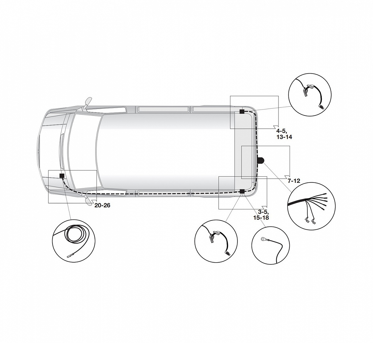 Электрика фаркопа Brink (7 pin) для Volkswagen Multivan T5 2003-2009 756631 в 