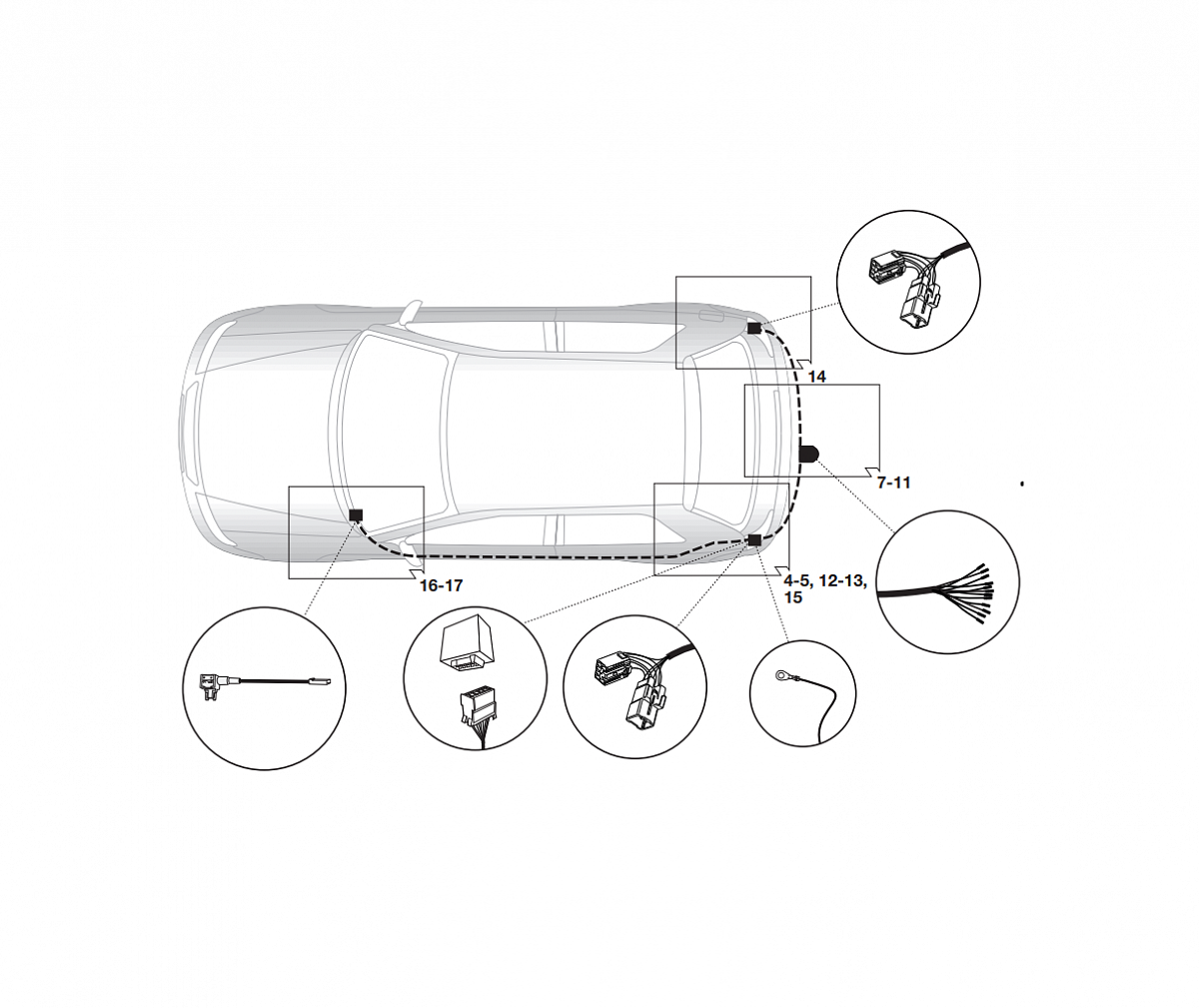 Электрика фаркопа Hak-System (13 pin) для Hyundai i20 2012-2014 21080535 в 