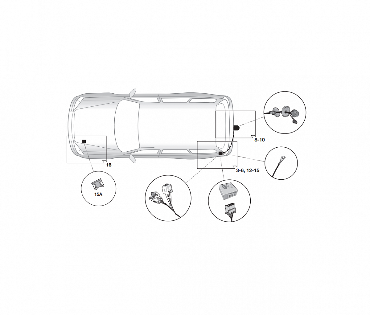 Электрика фаркопа Hak-System (13 pin) для Nissan Qashqai (J11E) 2019- 21140539 в 