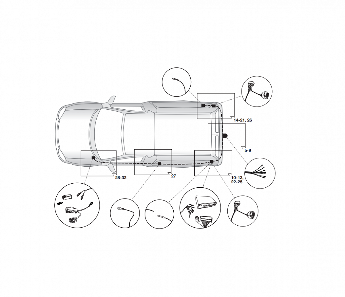 Электрика фаркопа Hak-System (7 pin) для Opel Combo 2012-2017 12500575 в 