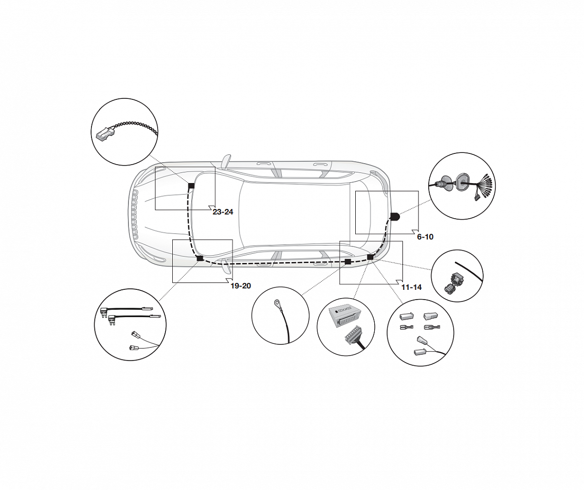 Электрика фаркопа Hak-System (13 pin) для Jeep Cherokee 2018- 21610518 в 