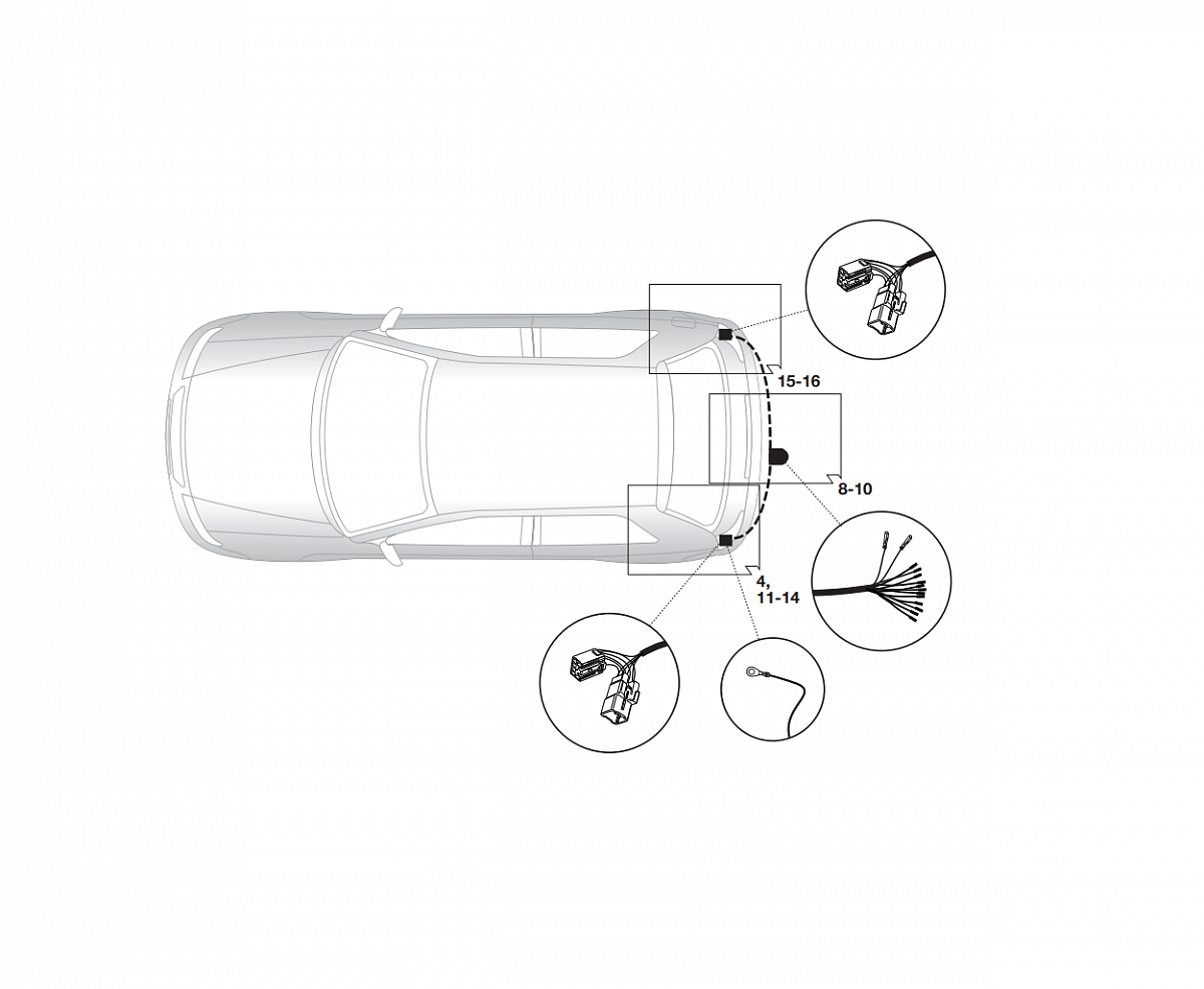 Электрика фаркопа Hak-System (13 pin) для Hyundai i10 2008-2013 26080515 в 