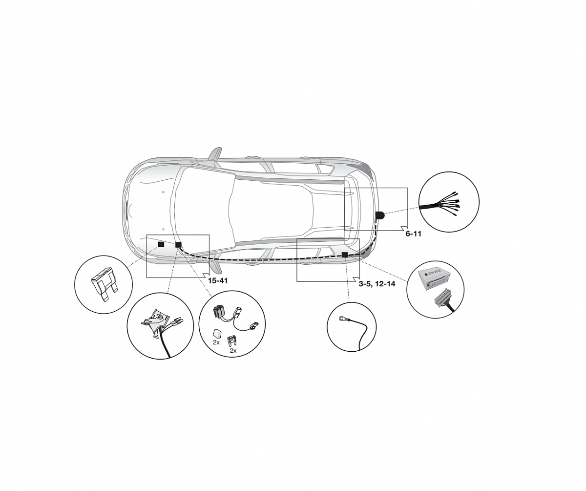 Электрика фаркопа Hak-System (7 pin) для Citroen C4 Cactus 2014- 12500599 в 