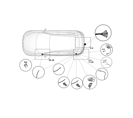 Электрика фаркопа Hak-System (13 pin) для Renault Megane 2016- 21180544 в 