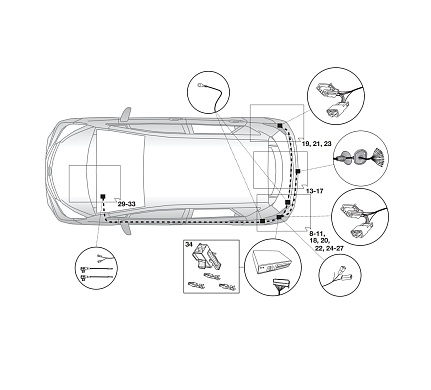 Электрика фаркопа Hak-System (13 pin) для Toyota Corolla 2019- 21250538 в 