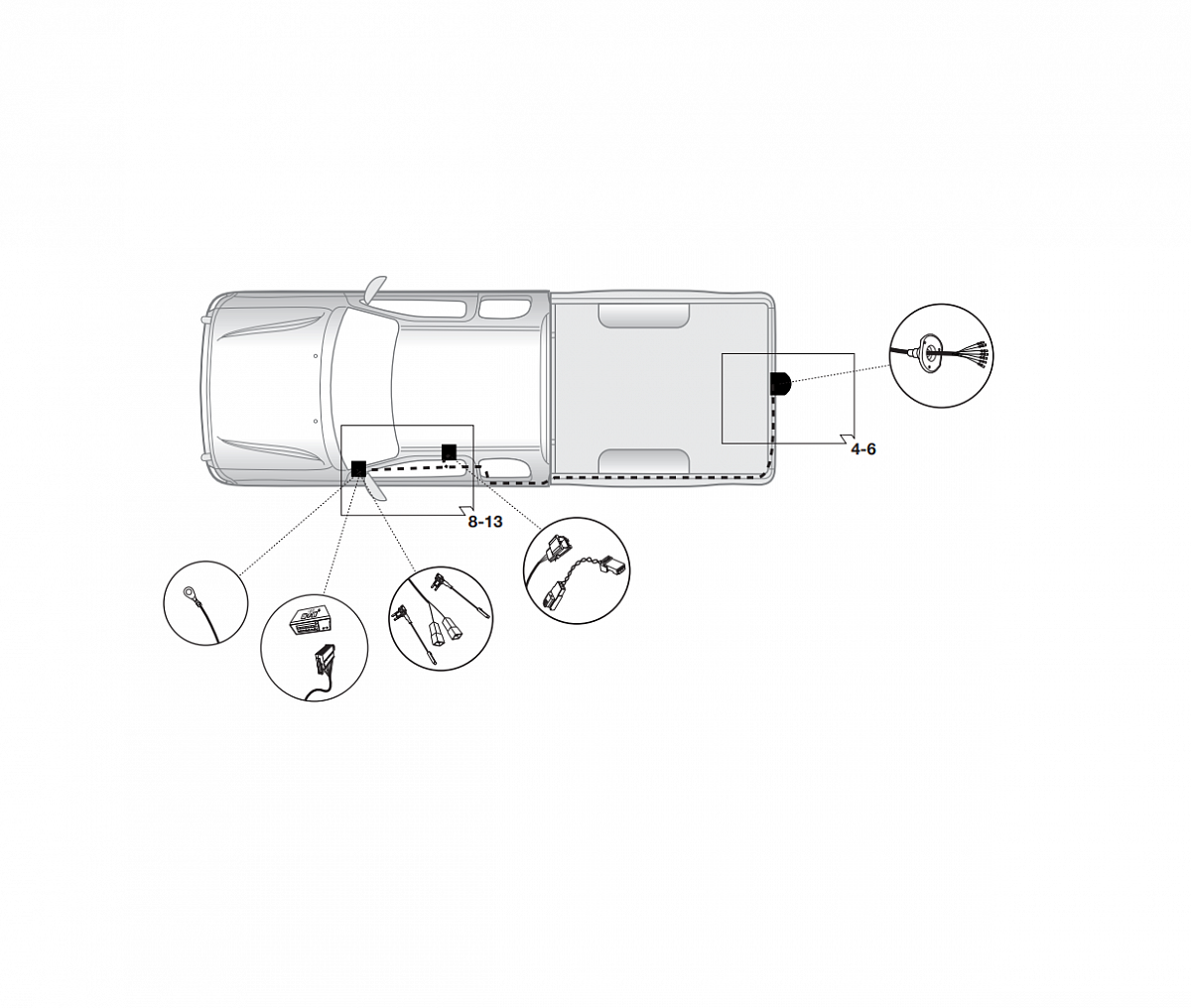 Электрика фаркопа Hak-System (7 pin) для Ford Ranger 2012-2015 12500573 в 
