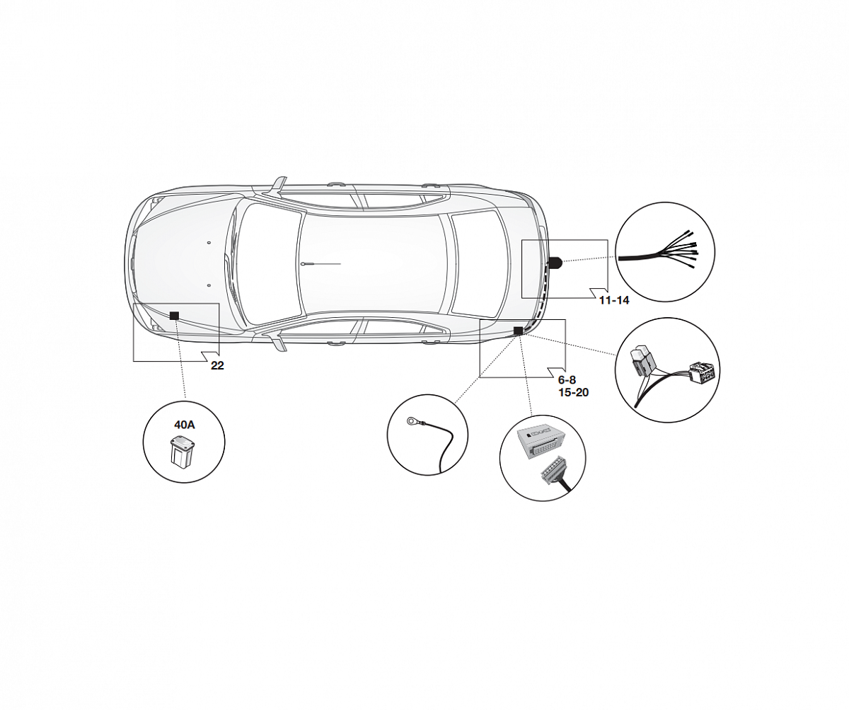 Электрика фаркопа Hak-System (7 pin) для Ford Mondeo (седан/лифтбек/универсал) 2014- 12060552 в 
