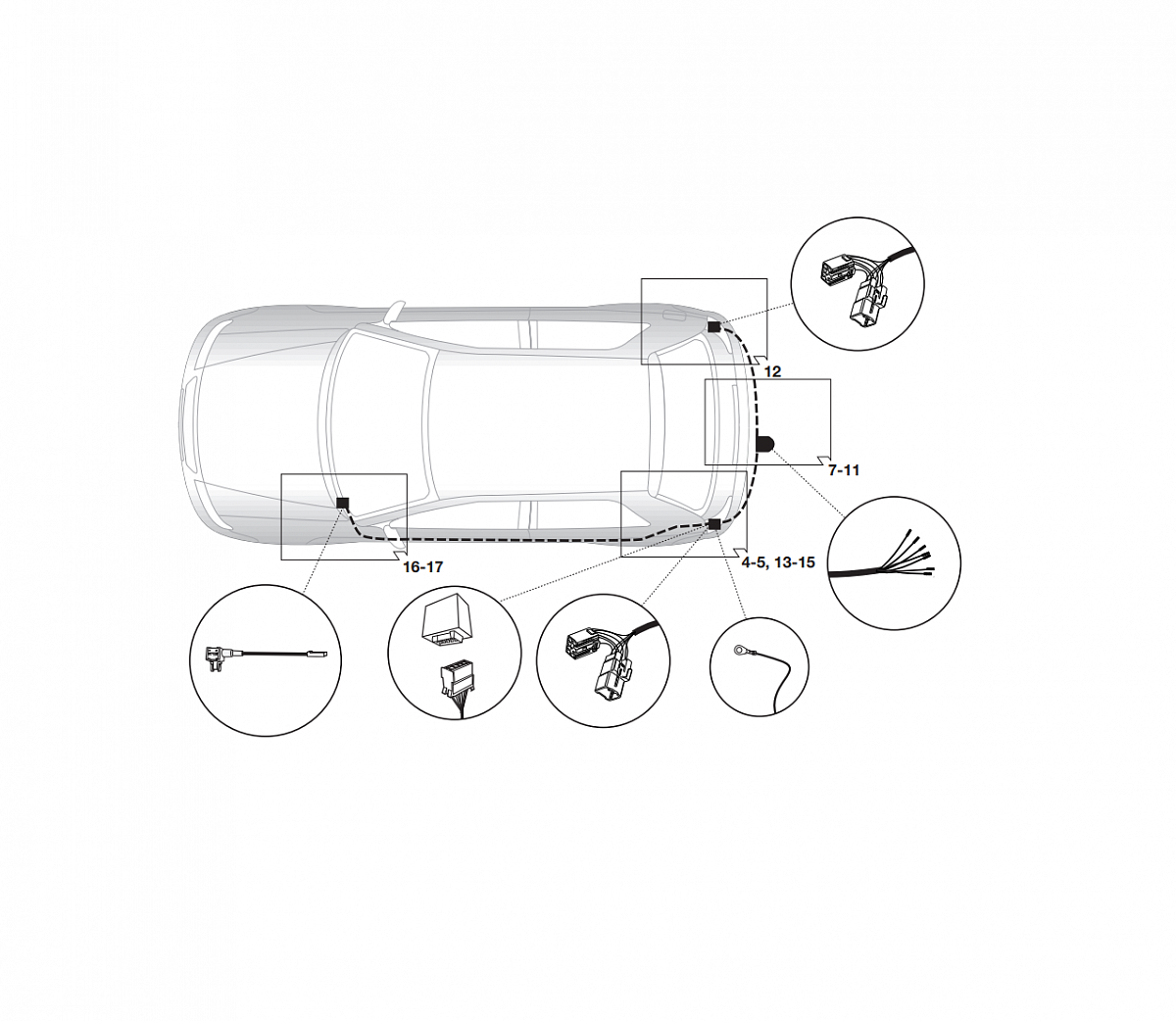 Электрика фаркопа Hak-System (7 pin) для Hyundai i20 2012-2014 12080535 в 