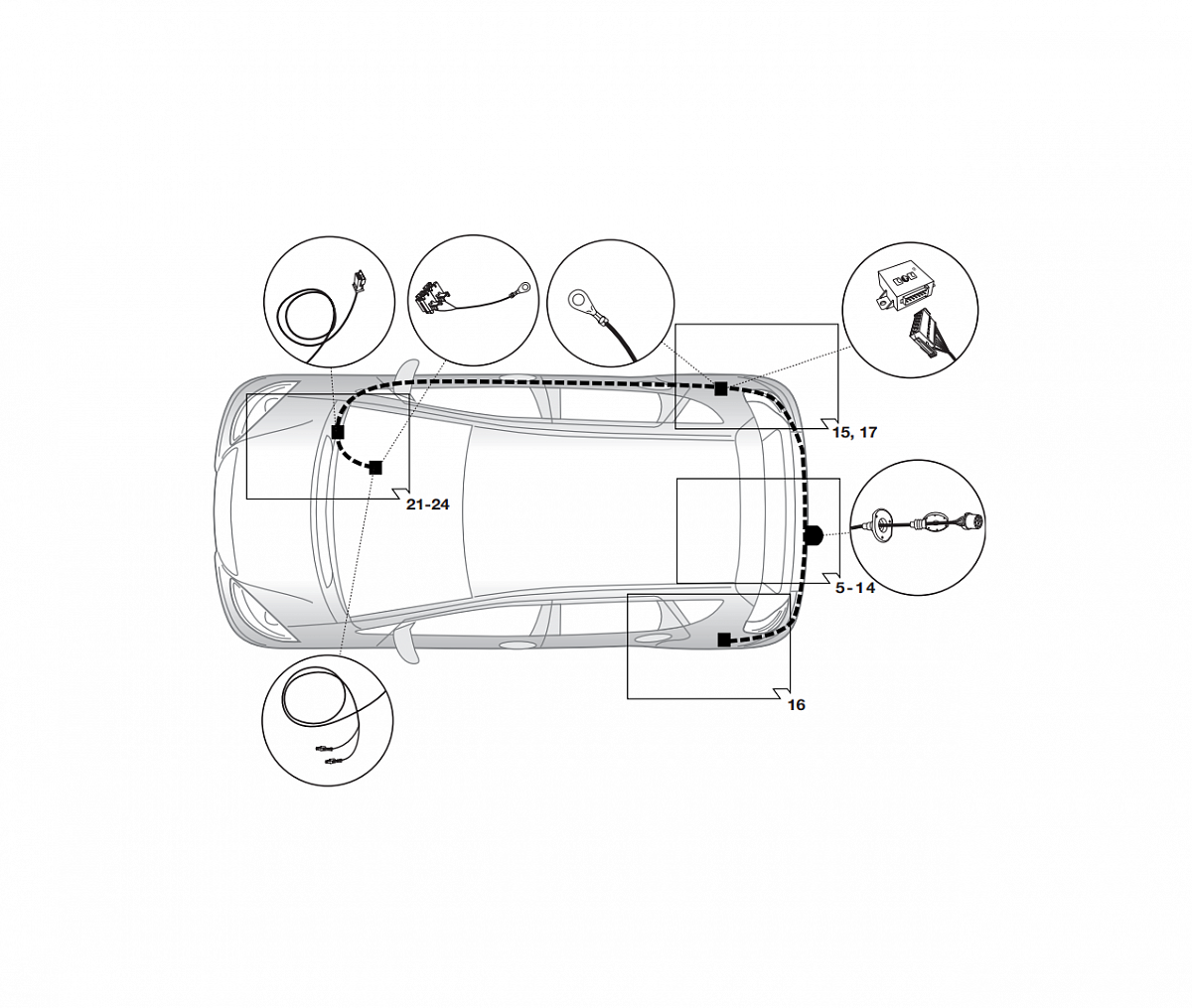 Электрика фаркопа Hak-System (13 pin) для Mercedes A-class 2004-2012 21040510 в 