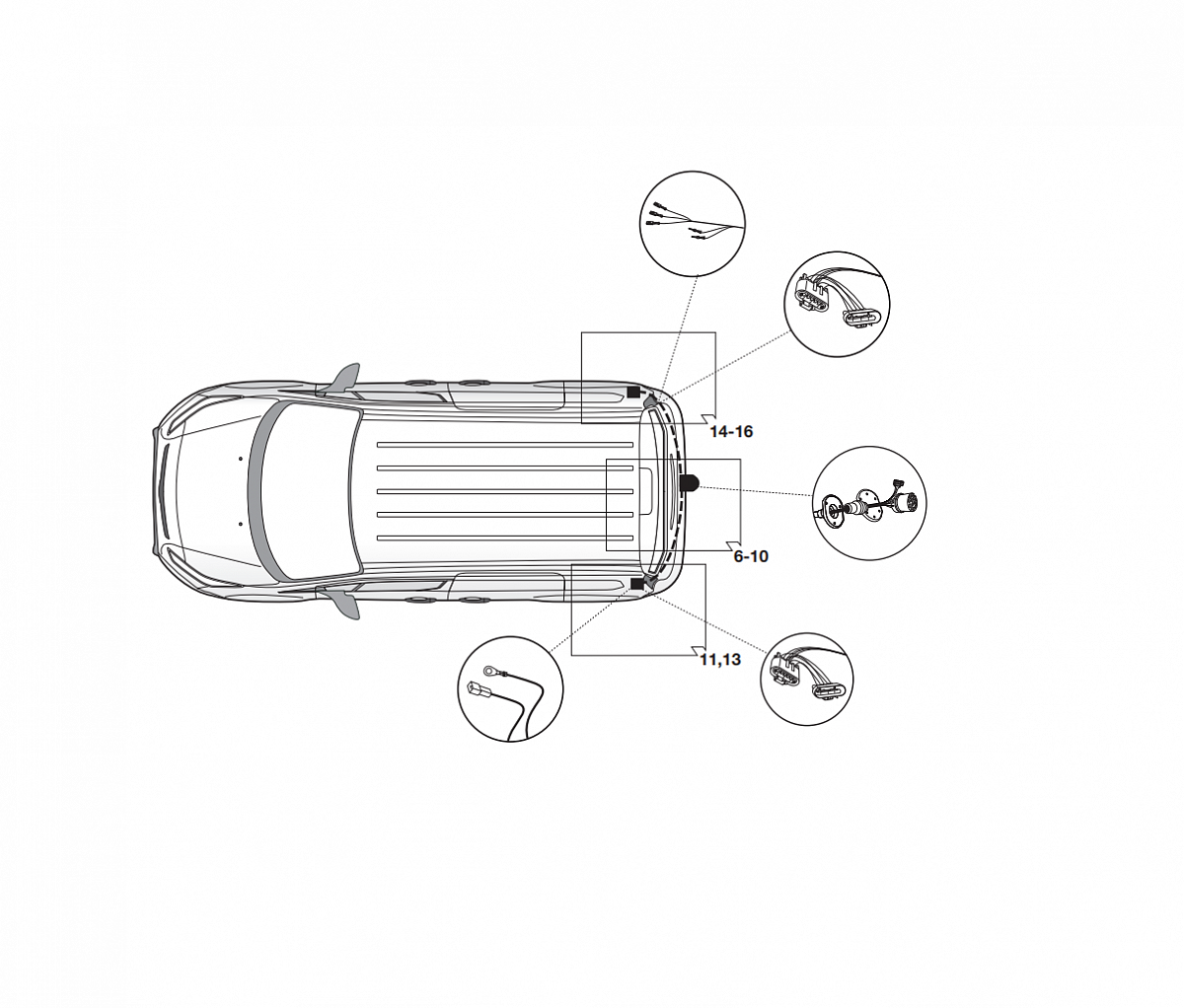 Электрика фаркопа Hak-System (13 pin) для Ford Transit Connect 2003-2008 26060510 в 