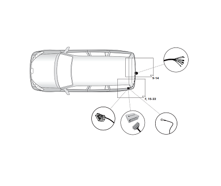 Электрика фаркопа Hak-System (7 pin) для Peugeot 5008 2017- 12500638 в 