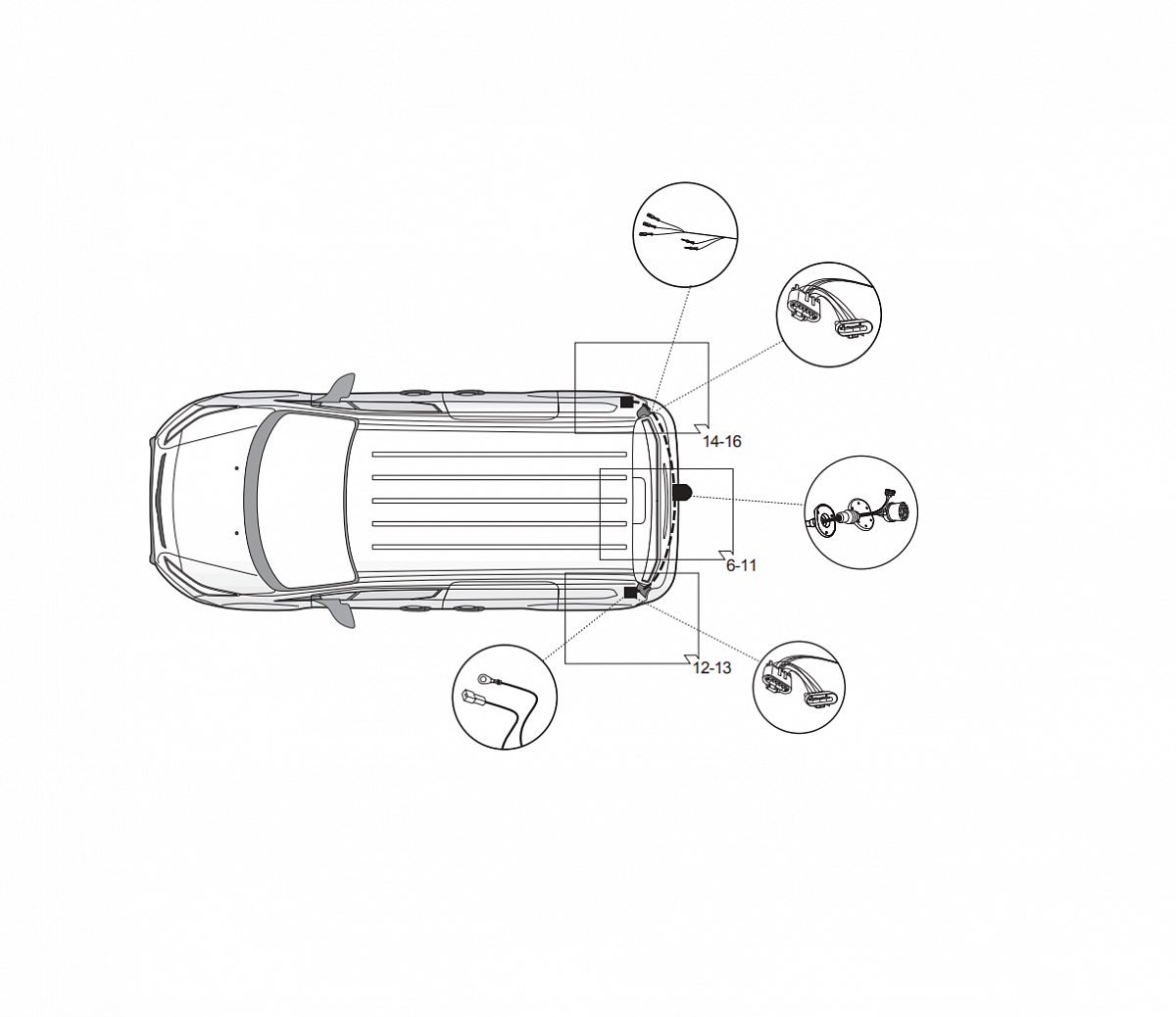 Электрика фаркопа Hak-System (7 pin) для Ford Tourneo Connect 2003-2008 16060510 в 