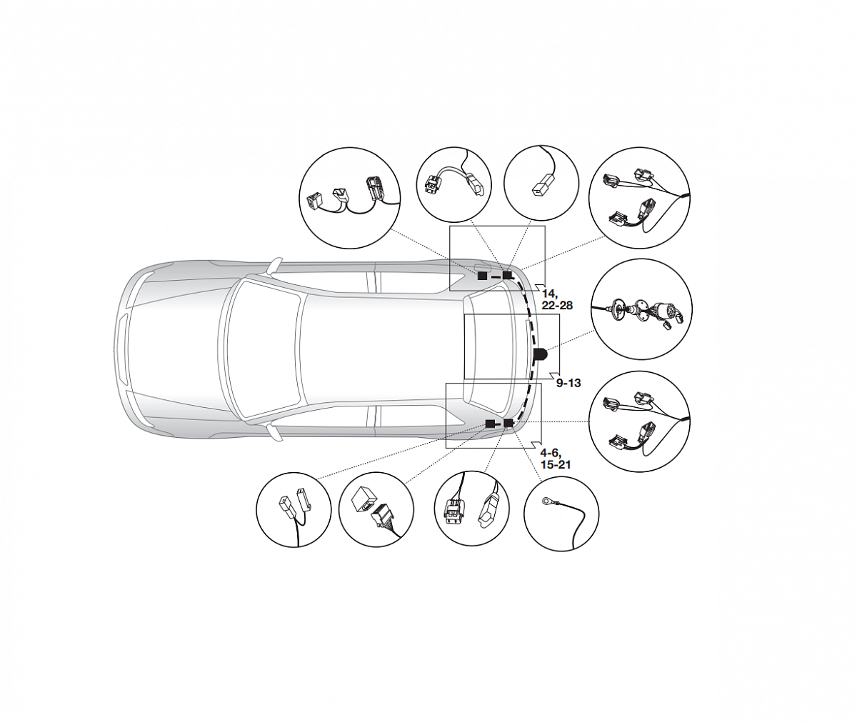 Электрика фаркопа Hak-System (13 pin) для Ford Kuga 2008-2013 21060519 в 