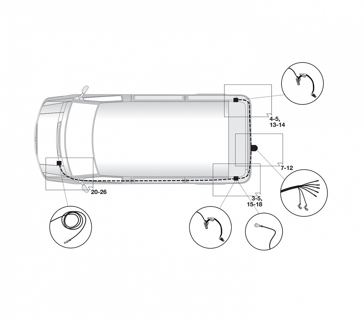 Электрика фаркопа Hak-System (7 pin) для Volkswagen Multivan T5 2003-2009 12270512 в 