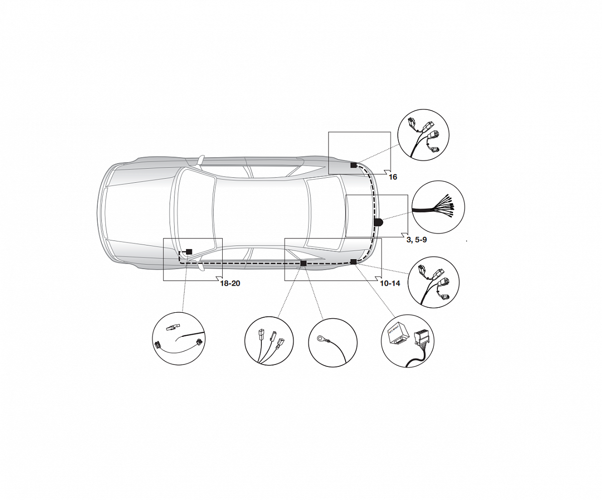 Электрика фаркопа Hak-System (13 pin) для Mitsubishi Lancer 2008-2016 21130512 в 