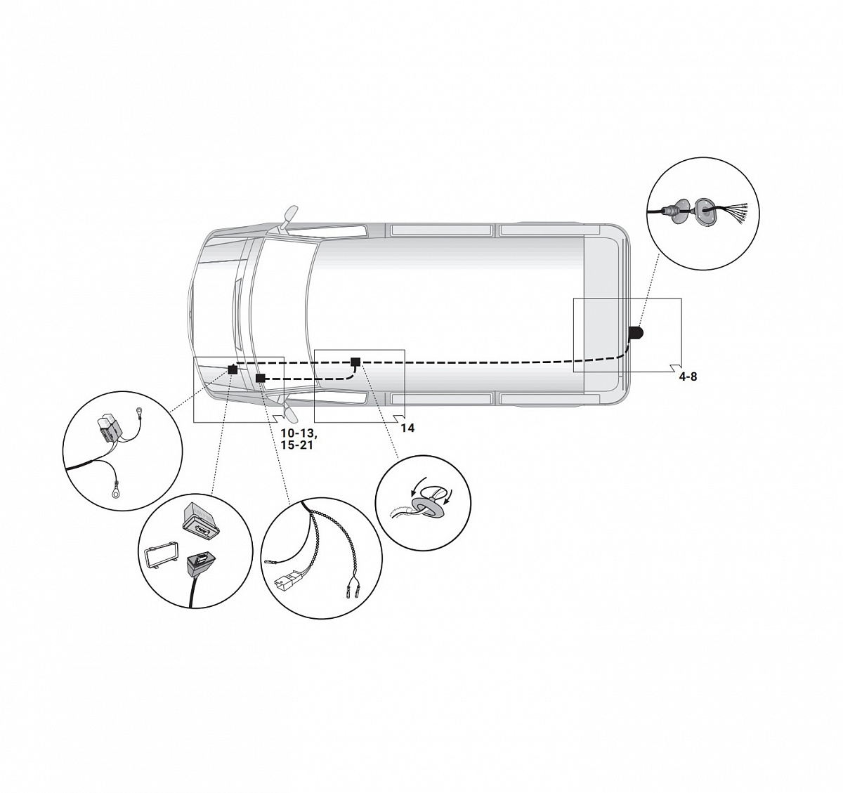 Электрика фаркопа Hak-System (7 pin) для Volkswagen Caravelle T6.1 10/2019- 12270574 в 