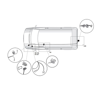 Электрика фаркопа Hak-System (7 pin) для Volkswagen Caravelle T6.1 10/2019- 12270574 в 