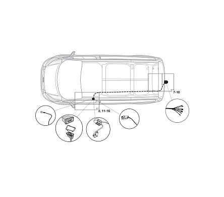 Электрика фаркопа Hak-System (7 pin) для Ford Tourneo Custom 2017- 12060559 в 