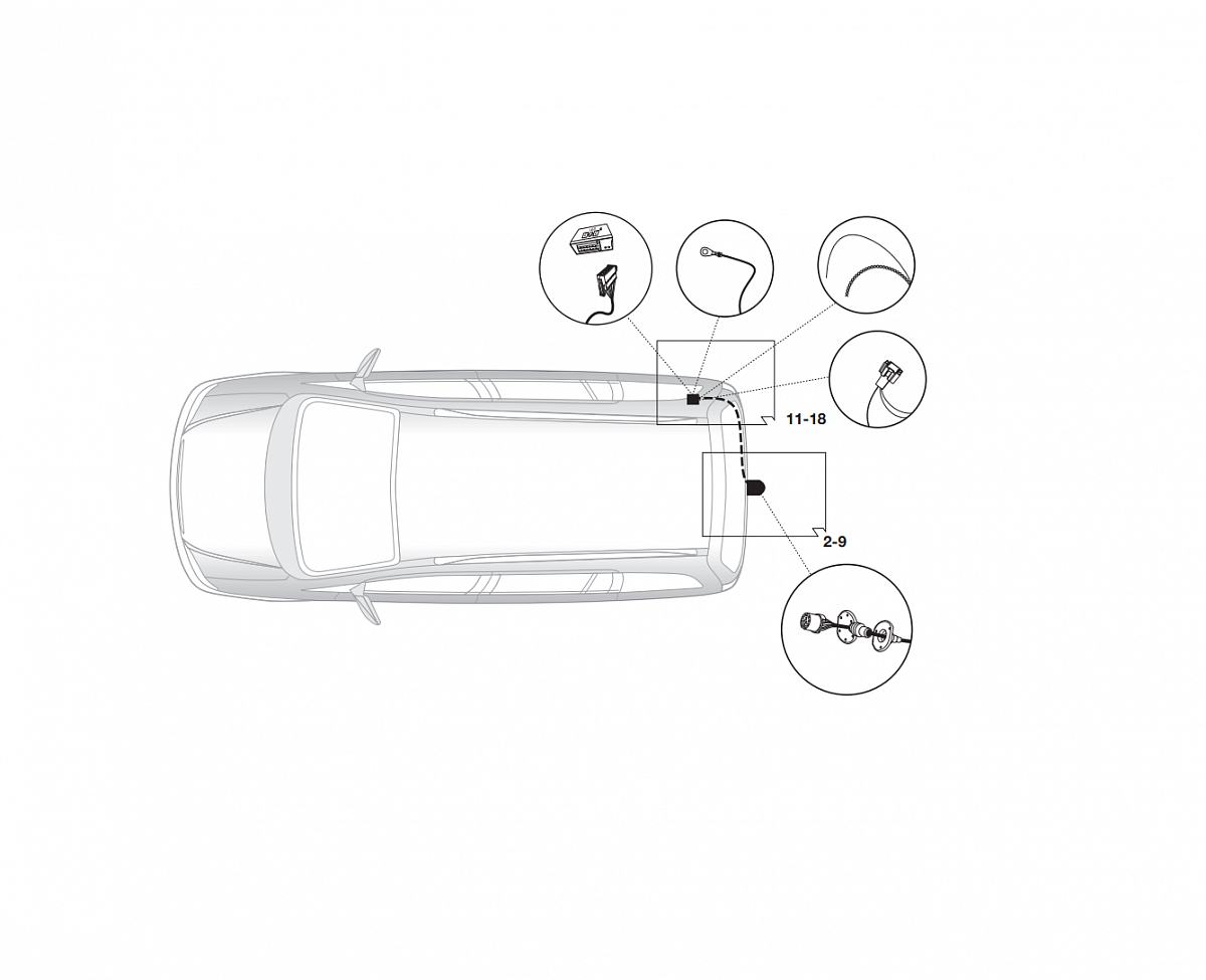 Электрика фаркопа Hak-System (13 pin) для Mercedes Viano 2005-2014, (для авто с подготовкой) 21040521 в 