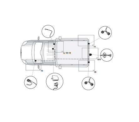 Электрика фаркопа Hak-System (7 pin) для Fiat Doblo 2011- 12050518 в 