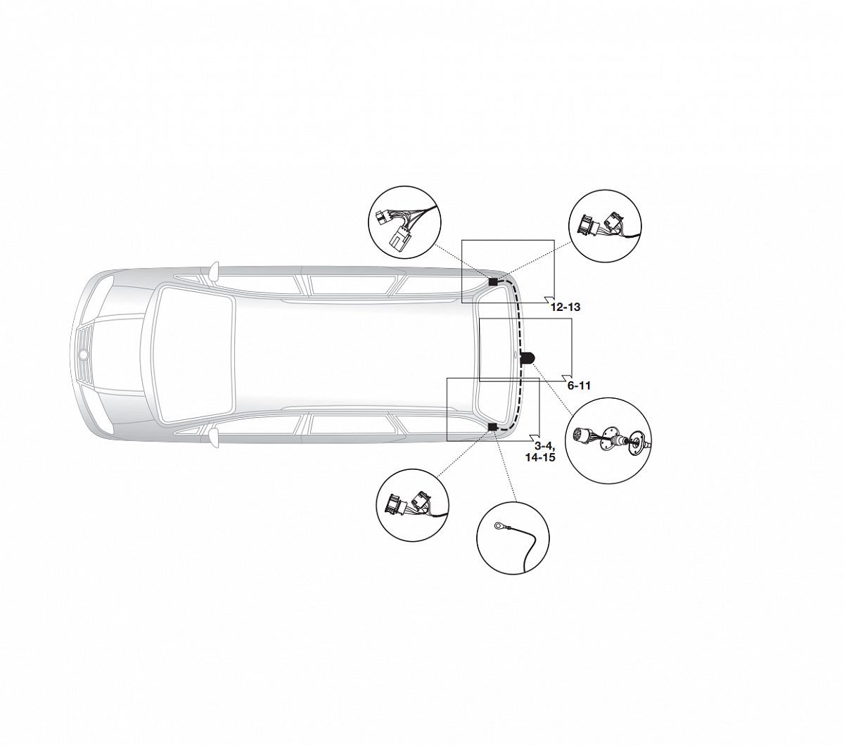 Электрика фаркопа Hak-System (13 pin) для Seat Alhambra 2000-2010 21500003 в 