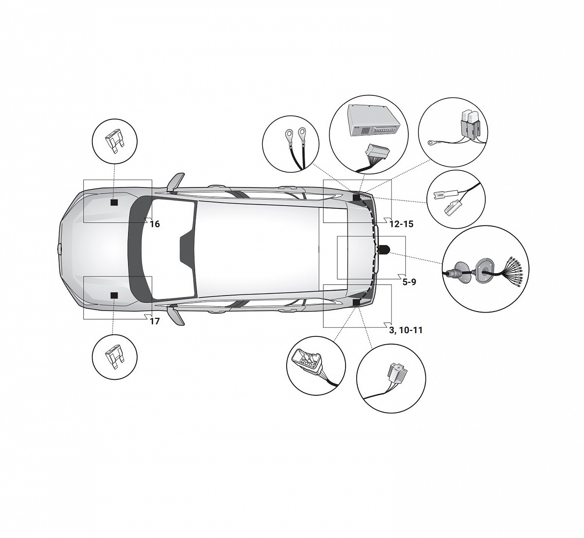 Электрика фаркопа Hak-System (13 pin) для Toyota Highlander 2021- 21250564 в 