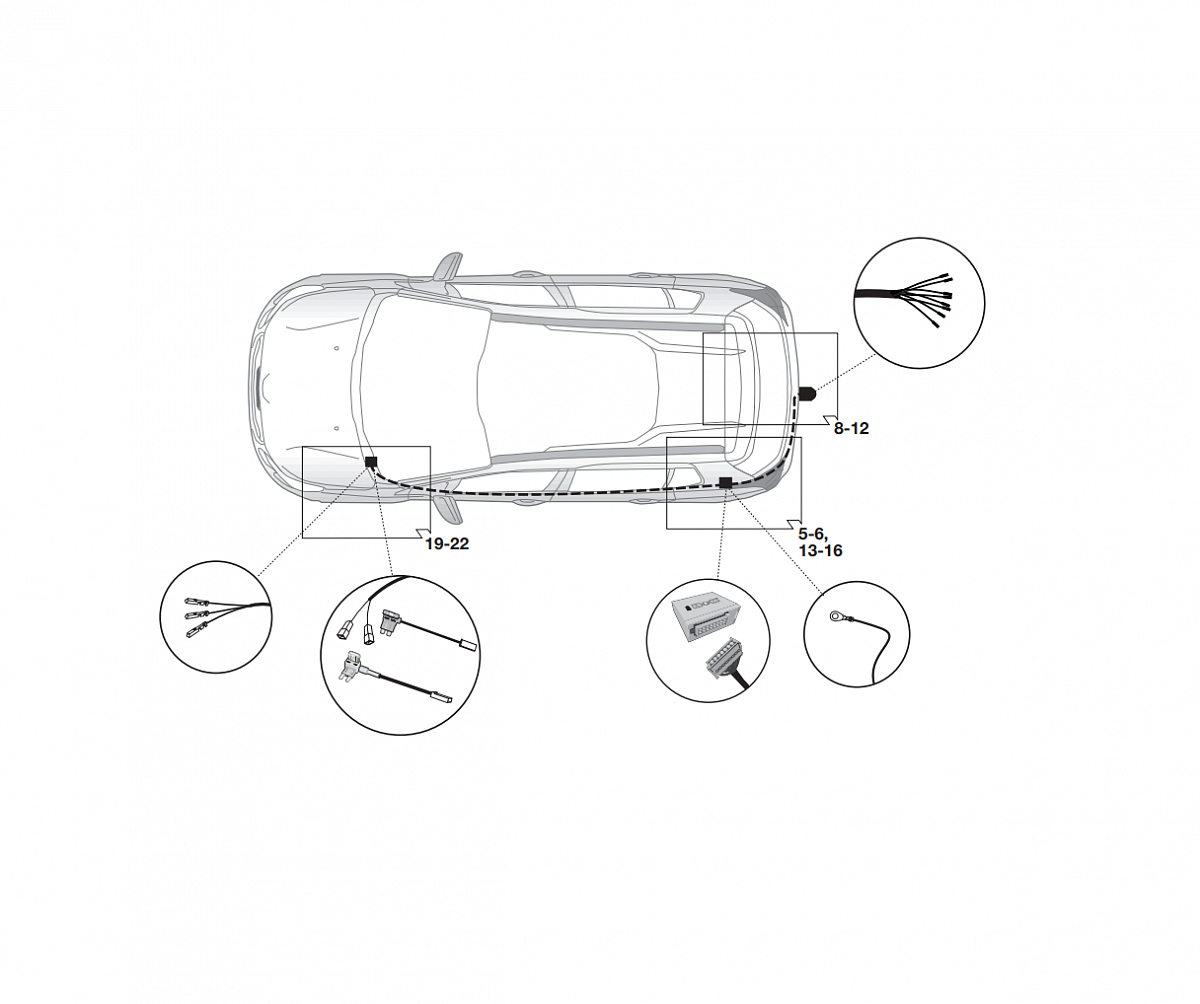 Электрика фаркопа Hak-System (7 pin) для Citroen C3 Aircross 2017- 12500637 в 