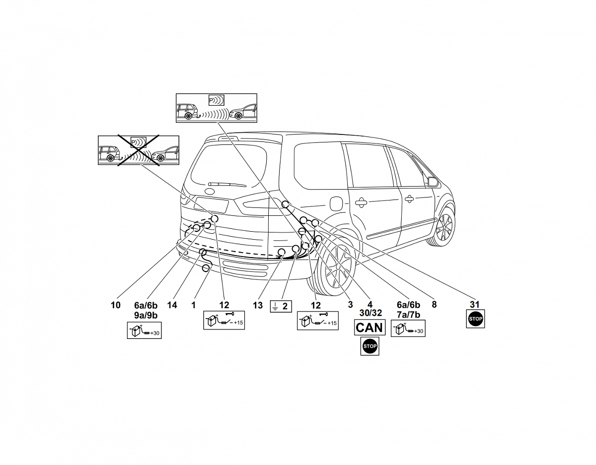 Электрика фаркопа Westfalia (7 pin) для Ford Galaxy 2006-2015 307400300107 в 