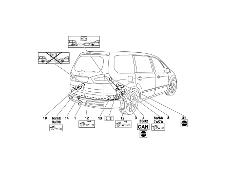 Электрика фаркопа Westfalia (7 pin) для Ford Galaxy 2006-2015 307400300107 в 