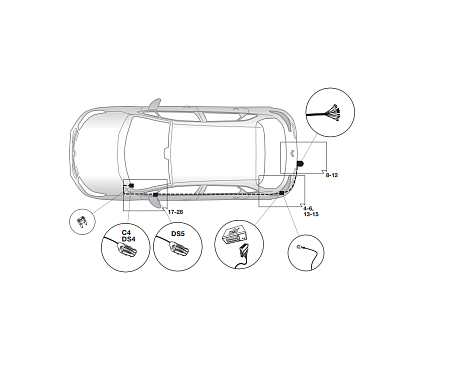 Электрика фаркопа Hak-System (13 pin) для Citroen DS4 2011-2015 21030513 в 