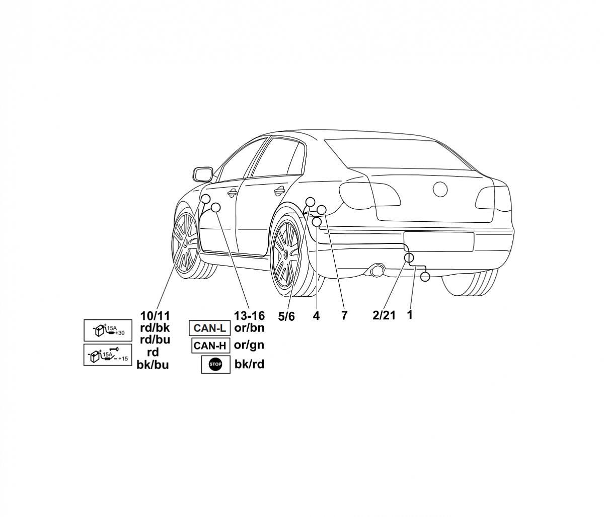 Электрика фаркопа Westfalia (13 pin) для Volkswagen Passat (седан/универсал) 2005-2010 321600300113 в 