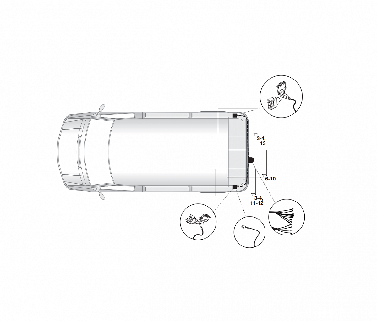 Электрика фаркопа Hak-System (13 pin) для Nissan Interstar 2006-2011 26500521 в 