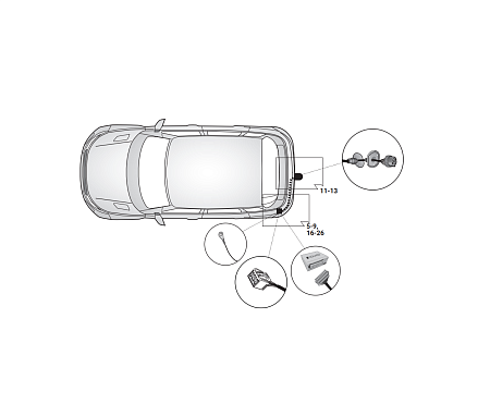 Электрика фаркопа Hak-System (7 pin) для Jaguar E-Pace 01/2021- 12500682 в 