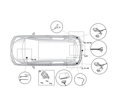 Электрика фаркопа Hak-System (7 pin) для Subaru Trezia 2011-2016 12500561 в 