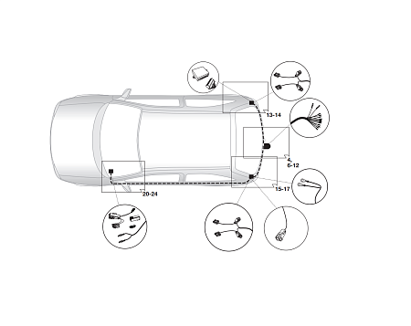 Электрика фаркопа Hak-System (13 pin) для Fiat Panda Cross 2006-2012 21050512 в 