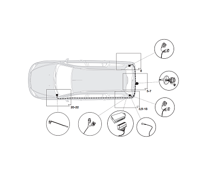 Электрика фаркопа Hak-System (7 pin) для Renault Megane Grandtour 2009-2016 12180525 в 