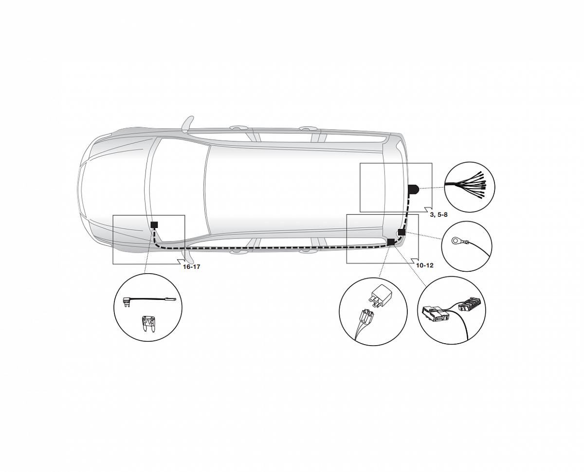 Электрика фаркопа Hak-System (13 pin) для Honda Accord 2008-2013 26070514 в 