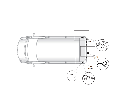 Электрика фаркопа Hak-System (7 pin) для Ford Transit (фургон) 2000-2011 16060521 в 