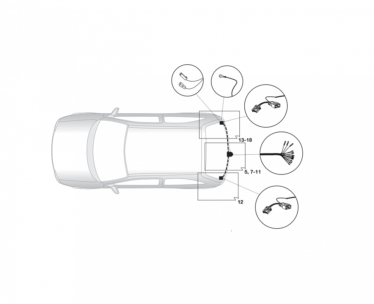 Электрика фаркопа Hak-System (13 pin) для Honda Civic 2006-2011 26070510 в 