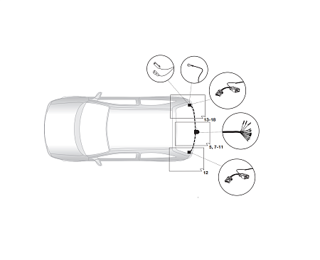 Электрика фаркопа Hak-System (13 pin) для Honda Civic 2006-2011 26070510 в 