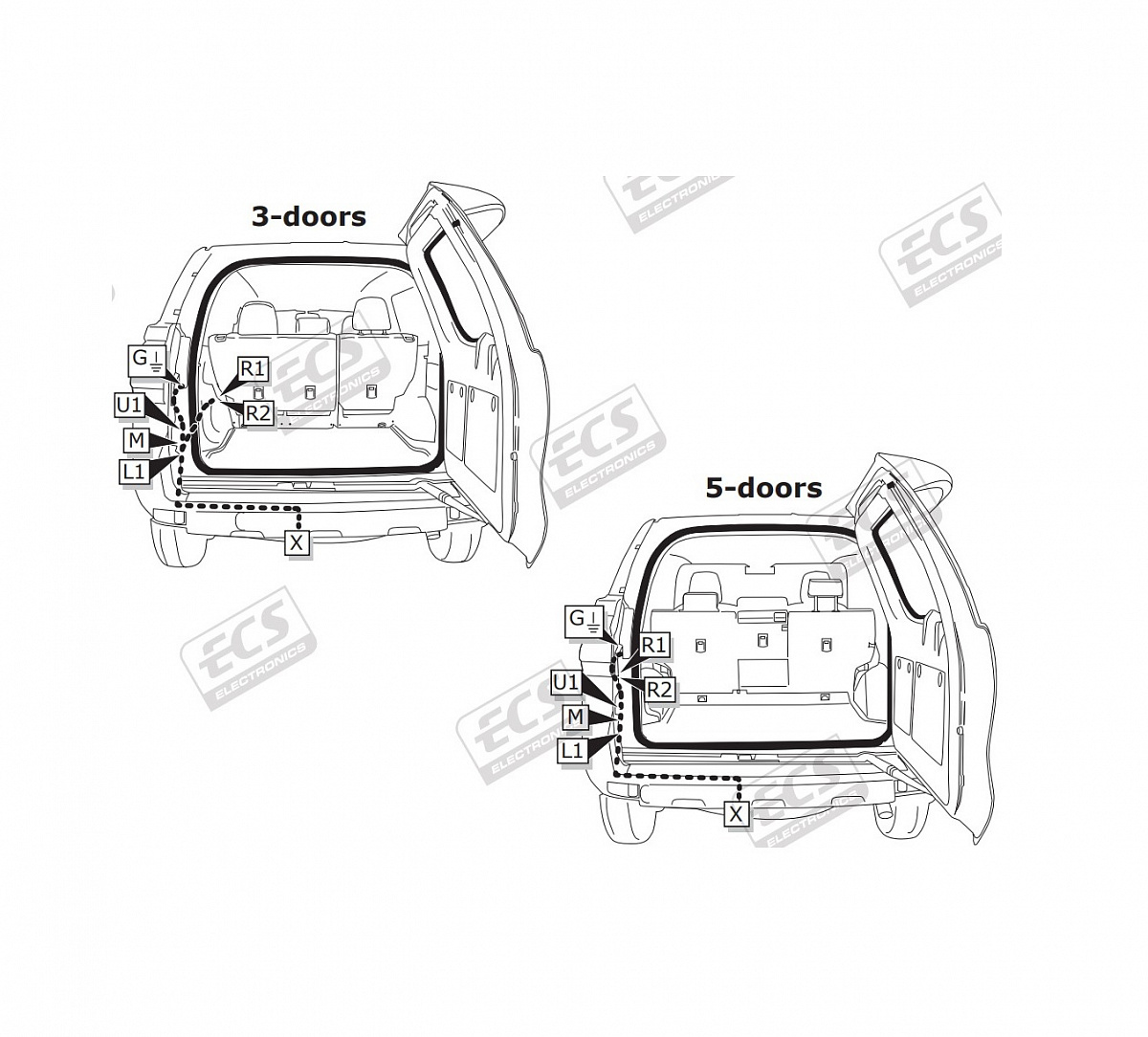 Электрика фаркопа ECS (7 pin) для Toyota Land Cruiser Prado J150 2009- TO186BB в 