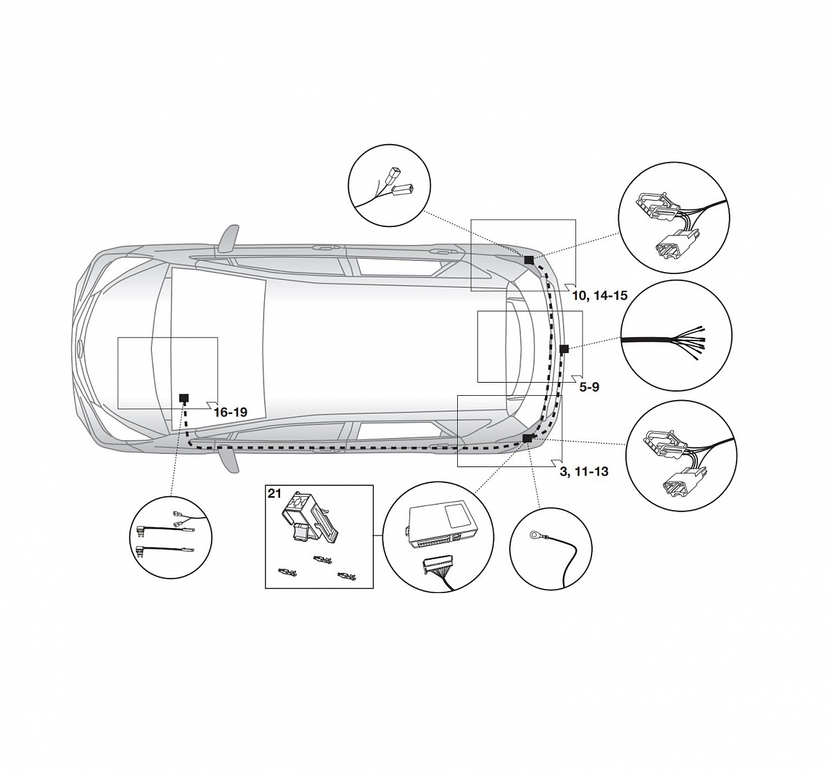 Электрика фаркопа Hak-System (7 pin) для Toyota Verso 2011-2018 12500561 в 